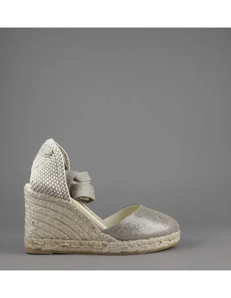Espadrilles Sandalo Donna Colin Camoscio Stampa Metal Mastice Prezzo 105,00