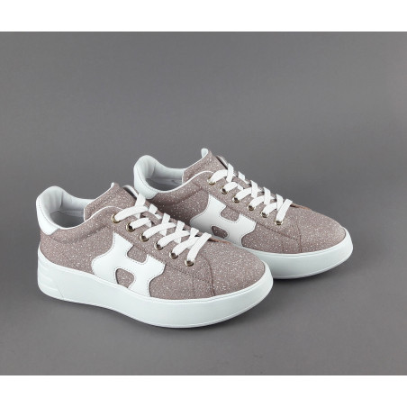 Hogan Rebel Donna H562 Tessuto Shiny Rosa Polvere H Pelle Prezzo 320,00