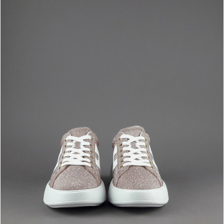 Hogan Rebel Donna H562 Tessuto Shiny Rosa Polvere H Pelle Prezzo 320,00