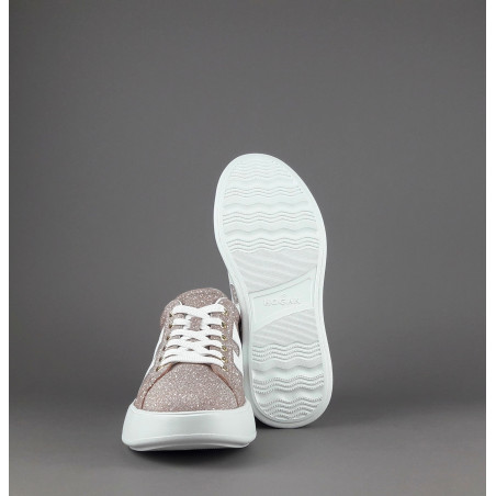 Hogan Rebel Donna H562 Tessuto Shiny Rosa Polvere H Pelle Prezzo 320,00