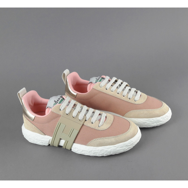 Hogan Sneaker Hogan-3R Donna Camoscio Tela Beige/Rosa Prezzo 320,00