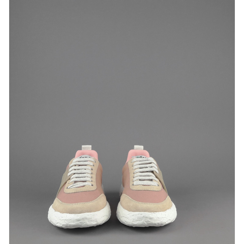 Hogan Sneaker Hogan-3R Donna Camoscio Tela Beige/Rosa Prezzo 320,00
