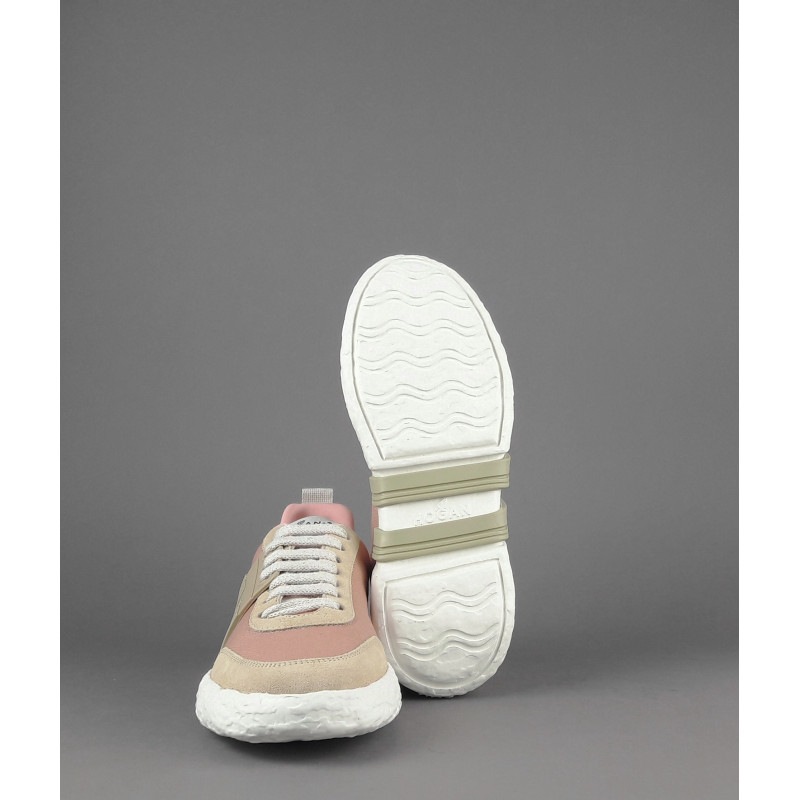 Hogan Sneaker Hogan-3R Donna Camoscio Tela Beige/Rosa Prezzo 320,00