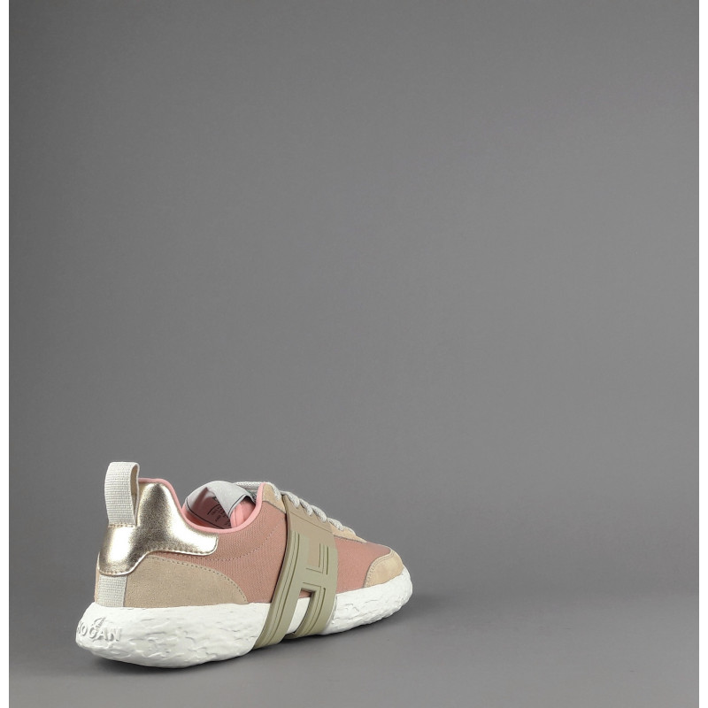 Hogan Sneaker Hogan-3R Donna Camoscio Tela Beige/Rosa Prezzo 320,00