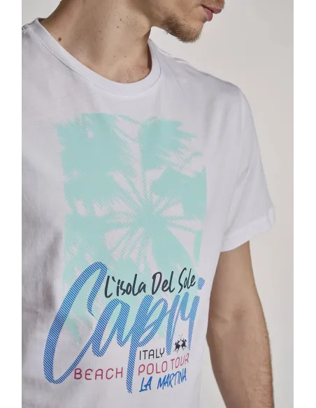 La Martina - - T-Shirt Uomo Cotone Fit Regular Bianco Prezzo 80,00