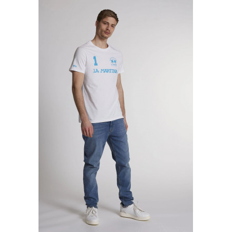 La Martina - - T-Shirt Uomo Cotone Fit Regular Bianco Prezzo 70,00