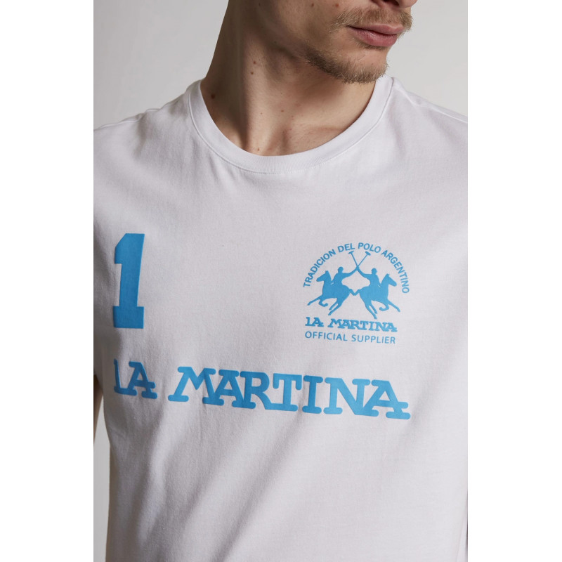 La Martina - - T-Shirt Uomo Cotone Fit Regular Bianco Prezzo 70,00