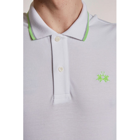 La Martina - - Polo Uomo Piqué Di Cotone Stretch Fit Regular Bianco Prezzo 100,00