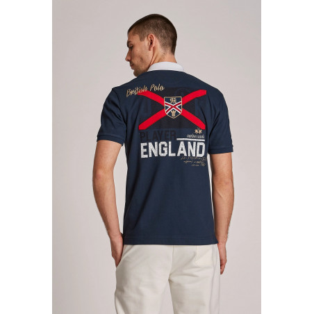 La Martina - - Polo Uomo Piqué Di Cotone Stretch Fit Regular Blu Scuro Prezzo 180,00