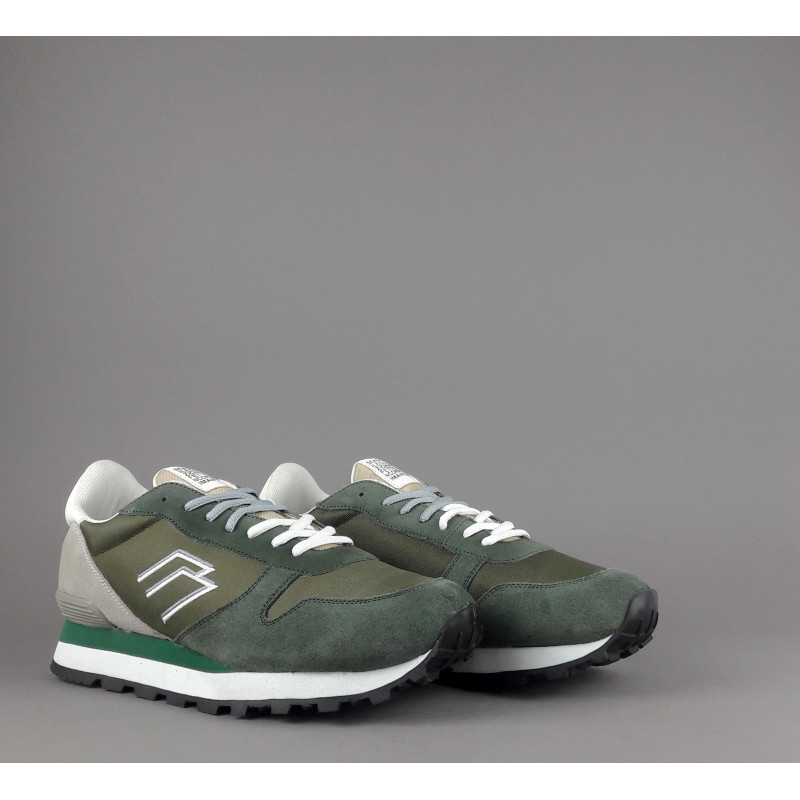 Frau Sneakers Uomo Camoscio Tela Verde Militare Prezzo 100,00