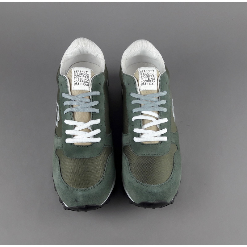 Frau Sneakers Uomo Camoscio Tela Verde Militare Prezzo 100,00