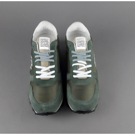 Frau Sneakers Uomo Camoscio Tela Verde Militare Prezzo 100,00