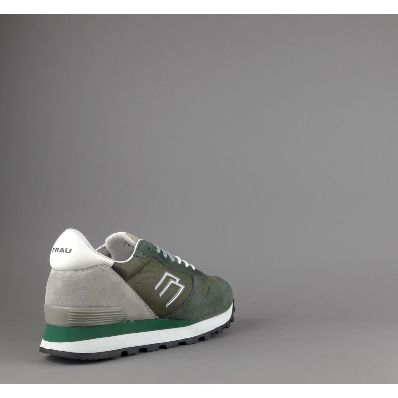 Frau Sneakers Uomo Camoscio Tela Verde Militare Prezzo 100,00