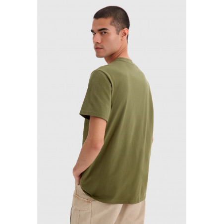 Woolrich T-Shirt Uomo Cotone Verde Militare Tasca Al Petto Prezzo 55,00