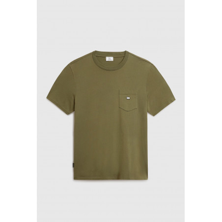 Woolrich T-Shirt Uomo Cotone Verde Militare Tasca Al Petto Prezzo 55,00