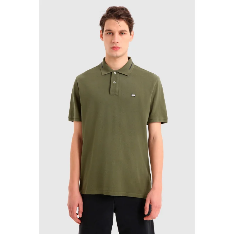 Woolrich - - Polo Uomo Cotone Verde Militare Prezzo 80,00