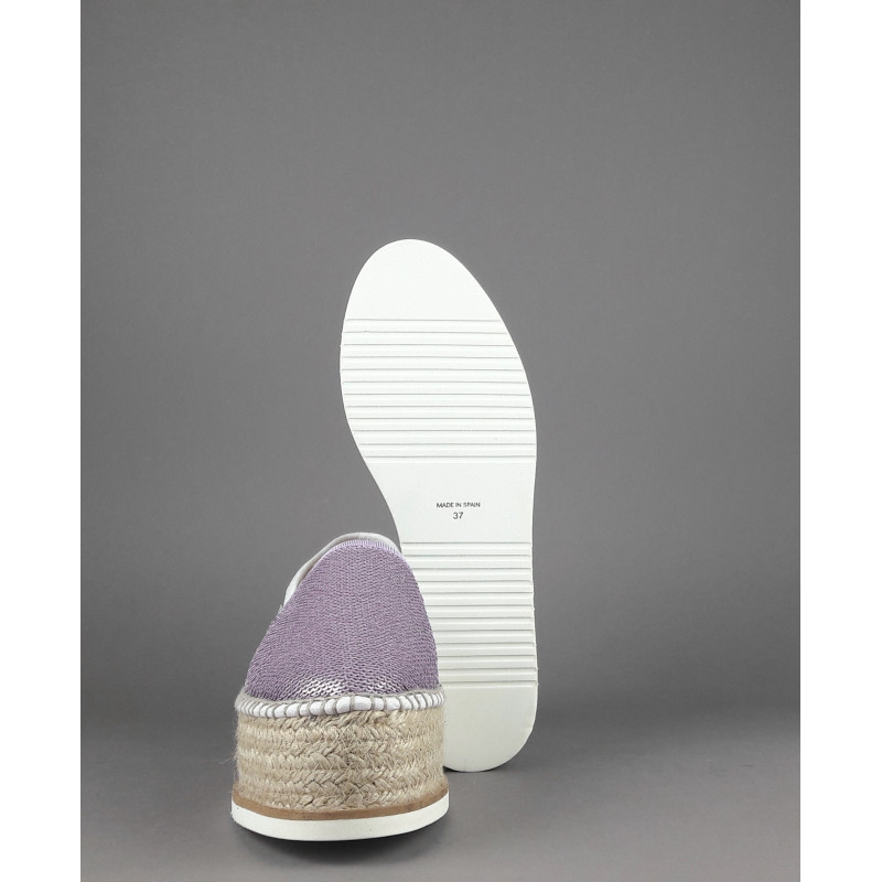 Espadrilles Scarpa Donna J.Moor Paillettes Lilla Bianco Prezzo 150,00