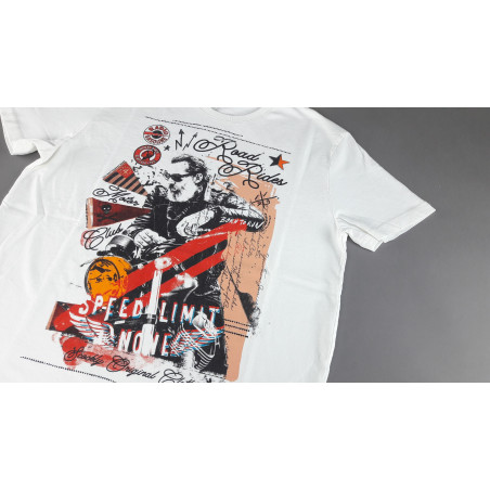 Shockly - - T-Shirt Uomo Cotone Bianco Con Stampa Prezzo 55,00
