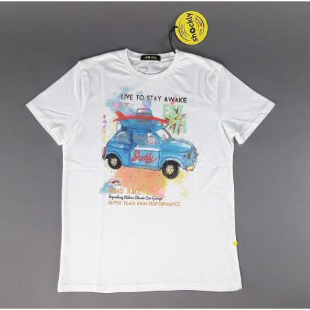Shockly - - T-Shirt Uomo Cotone Bianco Con Stampa Prezzo 55,00