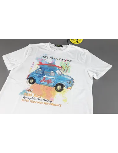 Shockly - - T-Shirt Uomo Cotone Bianco Con Stampa Prezzo 55,00