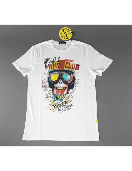 Shockly - - T-Shirt Uomo Cotone Bianco Con Stampa Prezzo 55,00