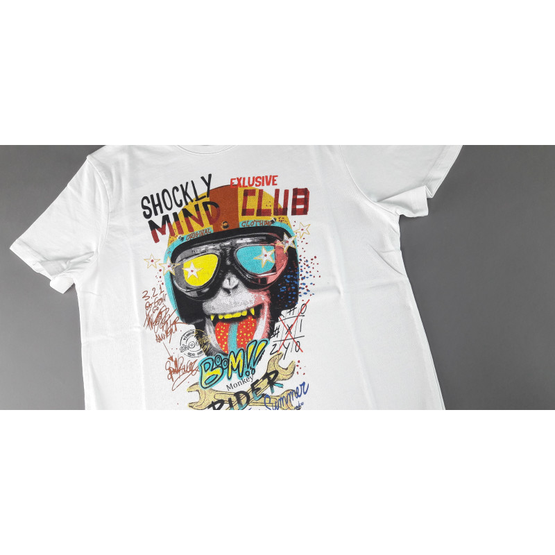 Shockly - - T-Shirt Uomo Cotone Bianco Con Stampa Prezzo 55,00