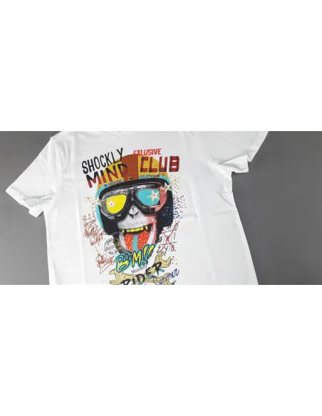 Shockly - - T-Shirt Uomo Cotone Bianco Con Stampa Prezzo 55,00