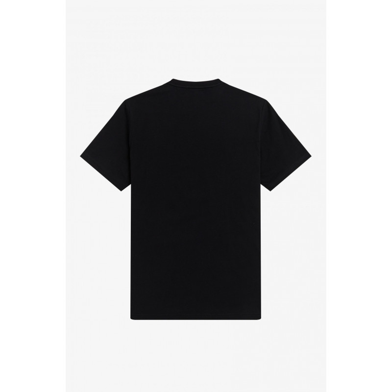 Fred Perry - - T-Shirt Vine Uomo Jersey Cotone Nero Stampa Frontale Prezzo 95,00