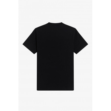 Fred Perry - - T-Shirt Vine Uomo Jersey Cotone Nero Stampa Frontale Prezzo 95,00