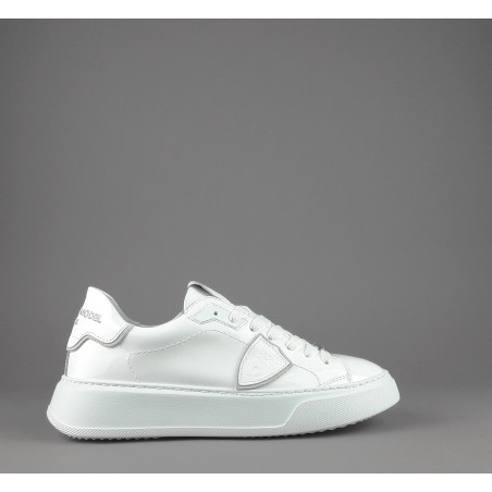 Philippe Model Sneakers Donna New Temple Pelle Vernice Bianco Spoiler Bianco Prezzo 340,00