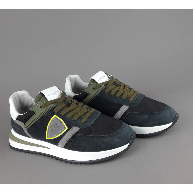 Philippe Model / Sneakers Uomo New Tropez 2.1 Camoscio Tela Antracite Spoiler Bianco Prezzo 295,00