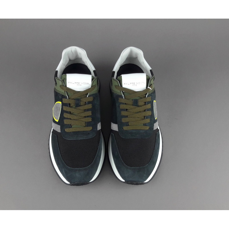 Philippe Model / Sneakers Uomo New Tropez 2.1 Camoscio Tela Antracite Spoiler Bianco Prezzo 295,00