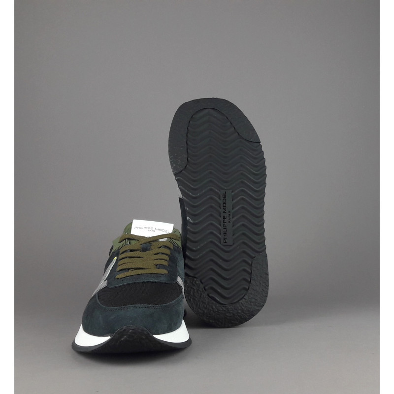 Philippe Model / Sneakers Uomo New Tropez 2.1 Camoscio Tela Antracite Spoiler Bianco Prezzo 295,00