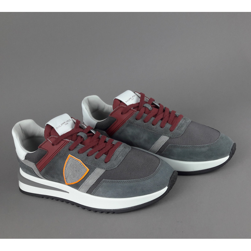 Philippe Model / Sneakers Uomo New Tropez 2.1 Camoscio Tela Grigio Spoiler Bianco Prezzo 295,00