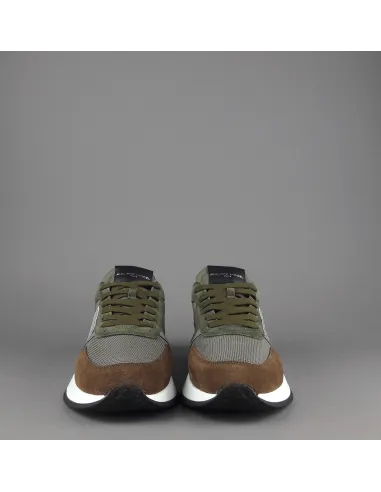 Philippe Model Sneakers Uomo New Tropez 2.1 Camoscio Tela Marrone Verde Mil. Spoiler Bianco Prezzo 280,00