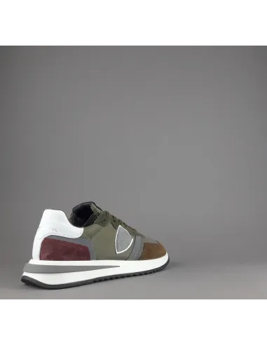 Philippe Model Sneakers Uomo New Tropez 2.1 Camoscio Tela Marrone Verde Mil. Spoiler Bianco Prezzo 280,00