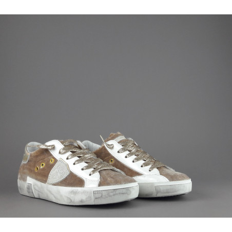 Philippe Model / Sneakers Donna Paris x Velour Beige Spoiler Iridescente Prezzo 340,00