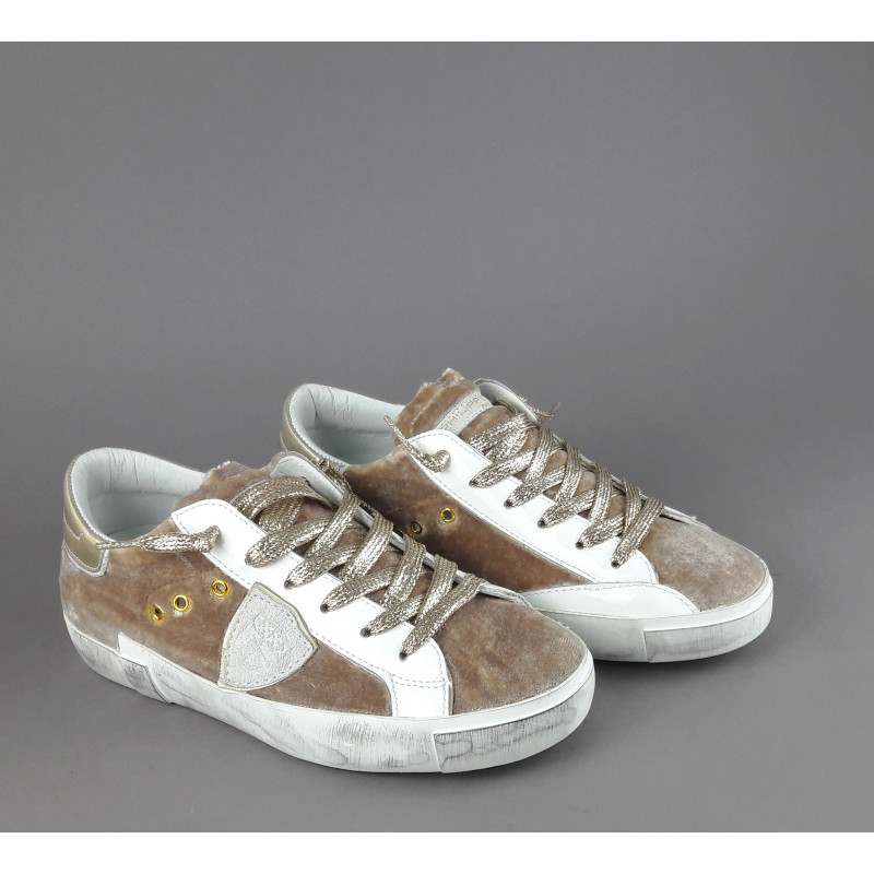 Philippe Model / Sneakers Donna Paris x Velour Beige Spoiler Iridescente Prezzo 340,00