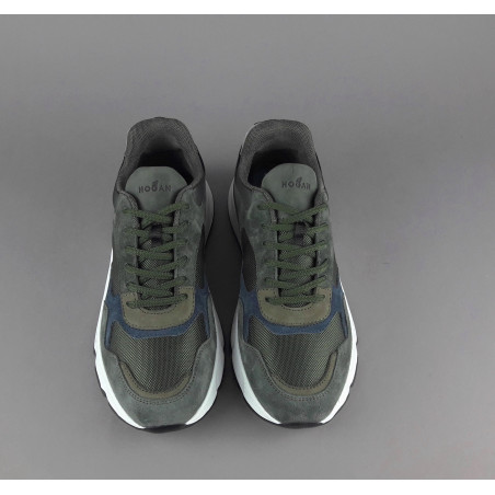 Hogan / Hyperlight Uomo Camoscio Tela Verde Militare Scuro Logo Lettering Pezzo 360,00