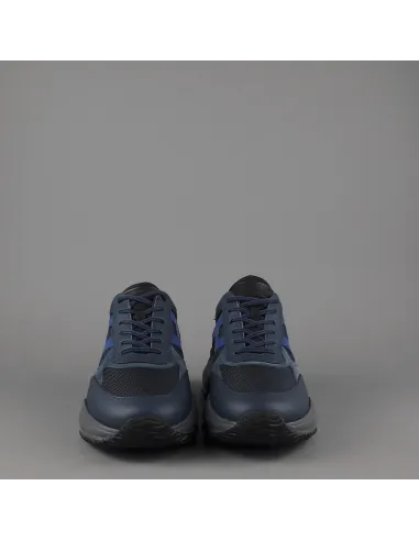 Hogan / Sneakers Interaction Uomo Pelle Tela Blu Scuro Prezzo 390,00