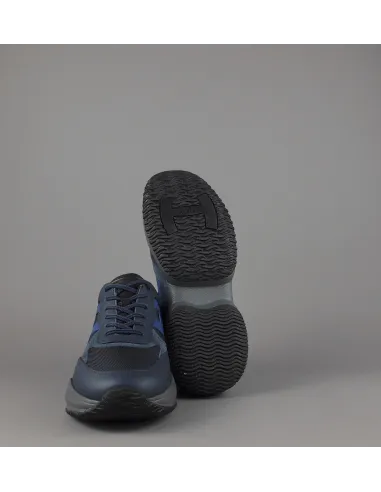 Hogan / Sneakers Interaction Uomo Pelle Tela Blu Scuro Prezzo 390,00