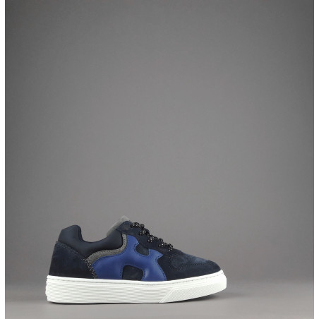 Hogan Sneakers J340 Junior Camoscio Blu Scuro H Pelle Onda Prezzo 220,00