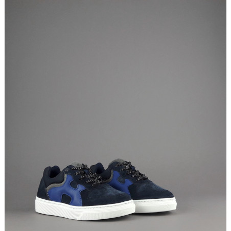Hogan Sneakers J340 Junior Camoscio Blu Scuro H Pelle Onda Prezzo 220,00