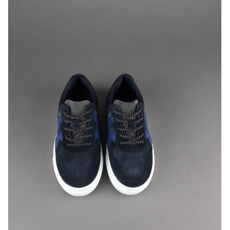 Hogan Sneakers J340 Junior Camoscio Blu Scuro H Pelle Onda Prezzo 220,00