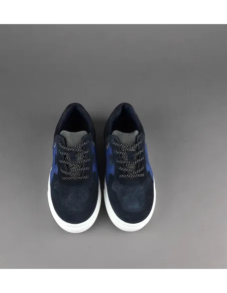 Hogan / Sneakers J340 Junior Camoscio Blu Scuro H Pelle Onda Prezzo 220,00