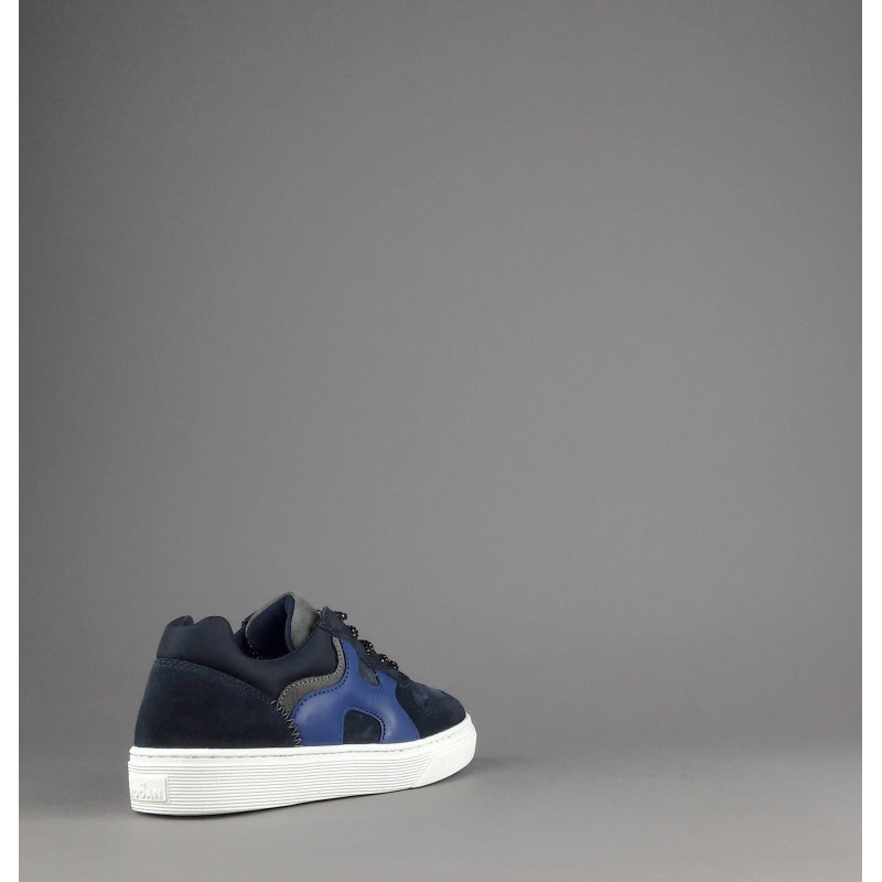Hogan Sneakers J340 Junior Camoscio Blu Scuro H Pelle Onda Prezzo 220,00