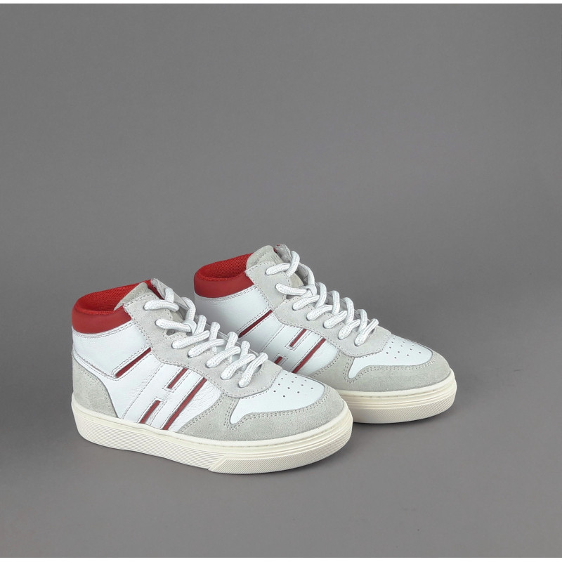Hogan / Sneakers J340 Junior Camoscio Pelle Bianco H Lunga Prezzo 220,00