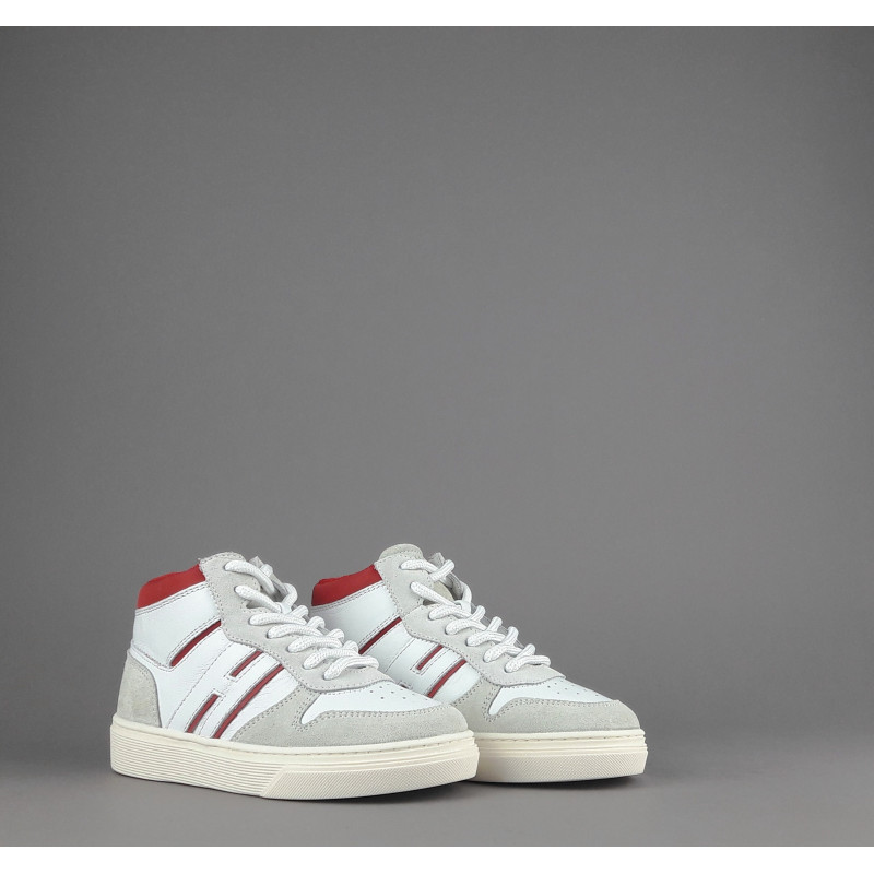 Hogan / Sneakers J340 Junior Camoscio Pelle Bianco H Lunga Prezzo 220,00