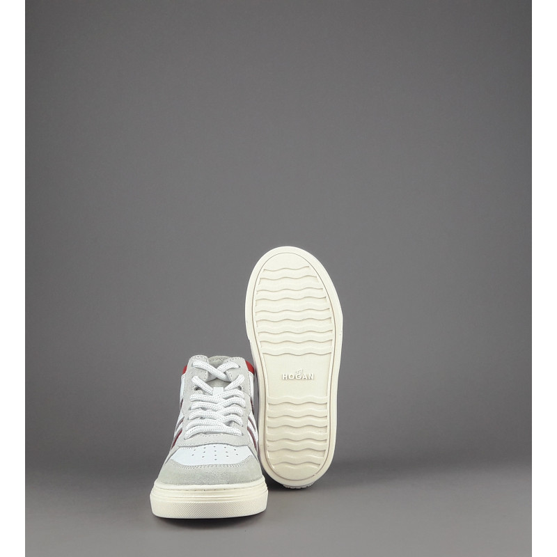 Hogan / Sneakers J340 Junior Camoscio Pelle Bianco H Lunga Prezzo 220,00