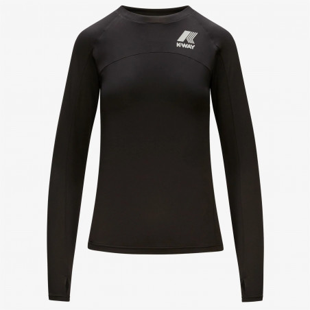 K-Way / T-Shirt Margaret Manica Lunga Donna Nylon Stretch Nero Prezzo 55,00